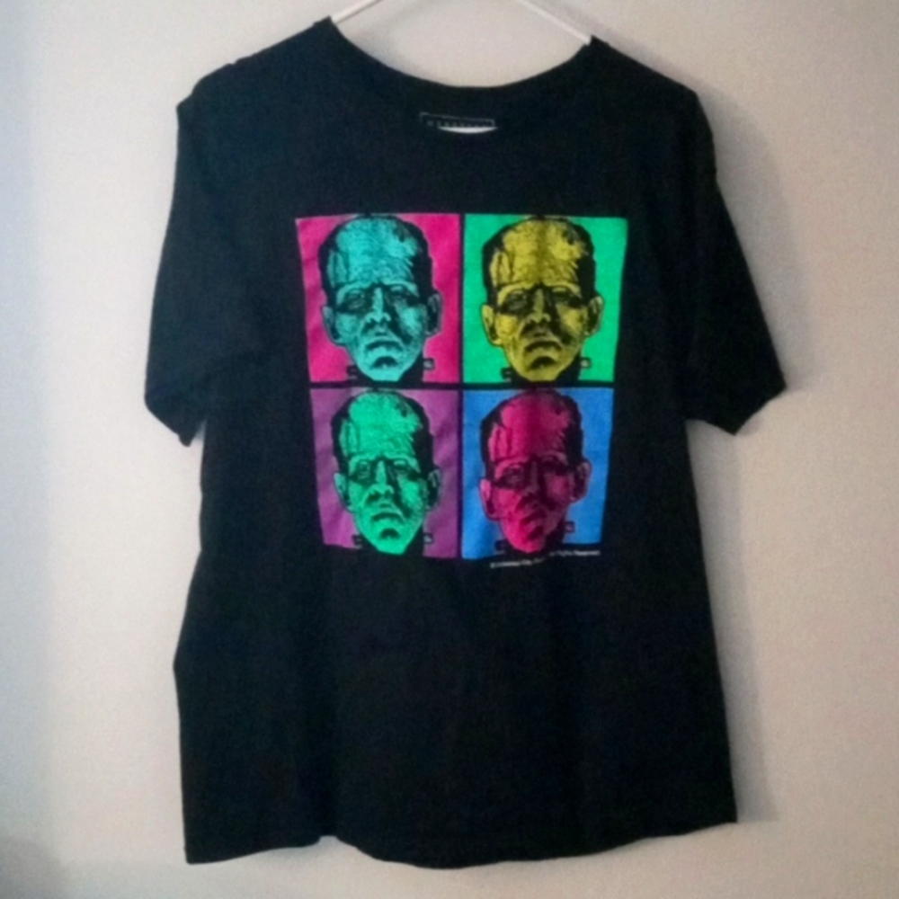 Universal Studios Monsters Size XL Black and Neon Frankenstein's Monster Tee